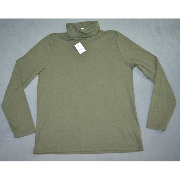 NWT J. Crew Tissue Long Sleeve Lightweight Turtleneck Womens L Green‎ - Picture 1 of 8